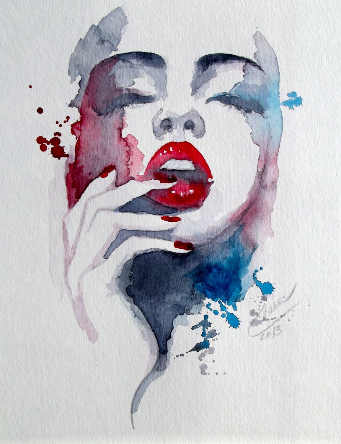 1155x1500 Original Sold - Watercolor Woman Painting