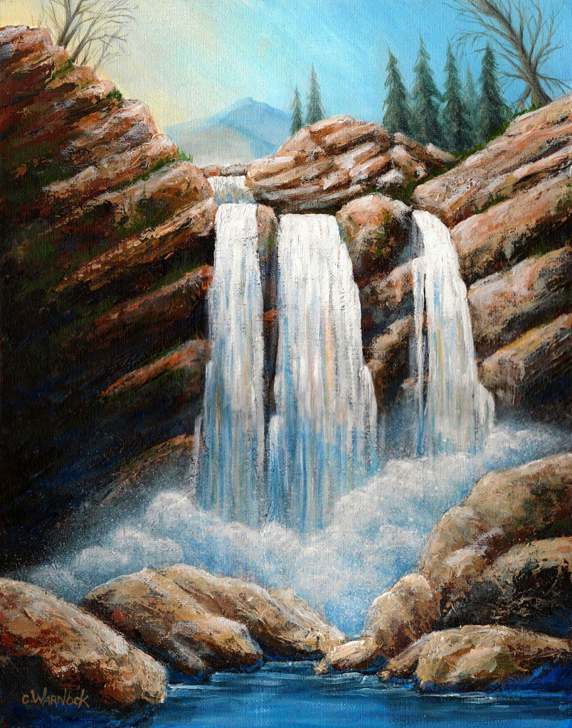 Waterfall Acrylic Painting At PaintingValley Com Explore Collection   Waterfall Acrylic Painting 17 