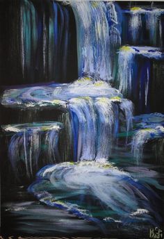 236x344 The Waterfall Acrylic Painting From Parimastudio - Waterfall Acrylic Painting