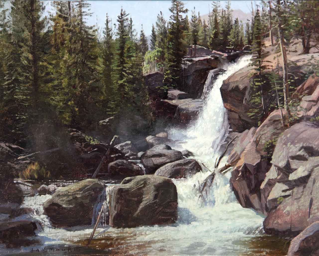 1280x1030 Alberta Falls - Waterfall Landscape Painting