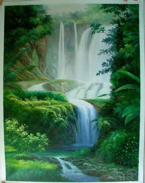 490x620 Winter Wanderers,landscape Oil Painting Gallery,landscape Art Gallery - Waterfall Landscape Painting