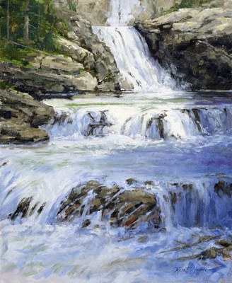 Waterfall Oil Painting at PaintingValley.com | Explore collection of ...