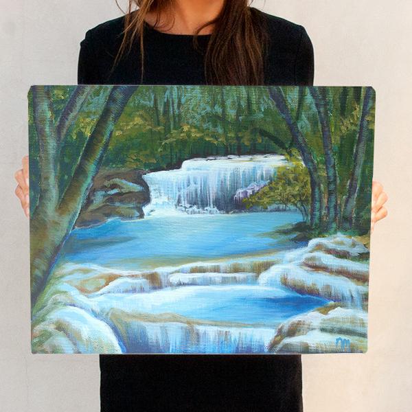 600x600 Hidden Waterfall - Waterfall Painting