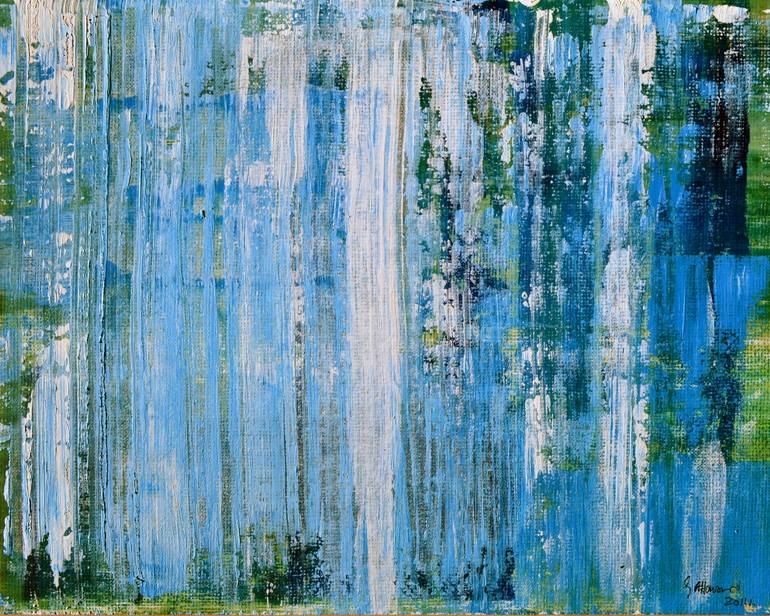 770x616 Saatchi Art Landscapewaterfall Painting By Geoffrey Howard - Waterfall Painting