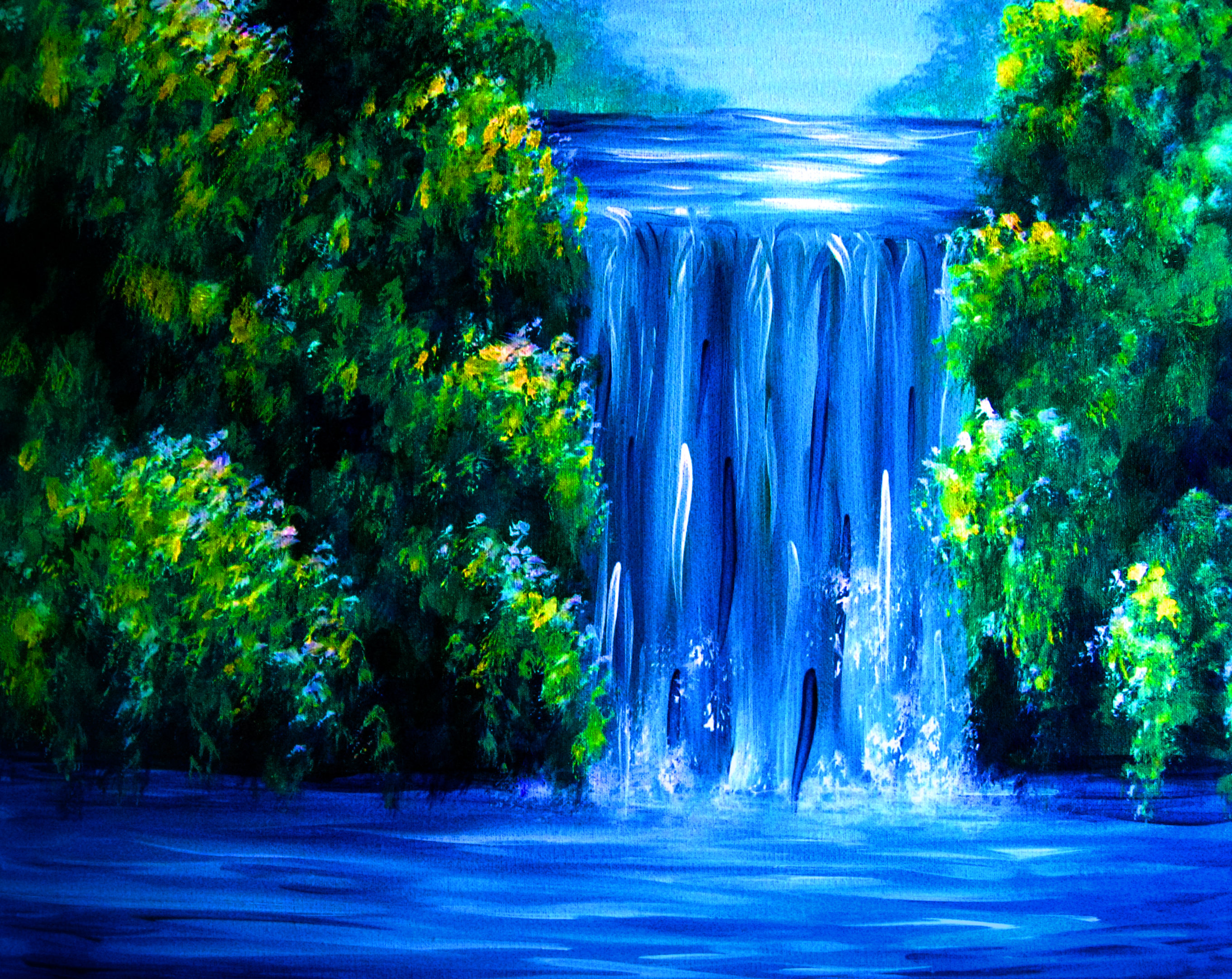 2722x2164 Tgi Friday's Smith Haven Mall, Lake Grove 0924 Paint Nite Event - Waterfall Painting