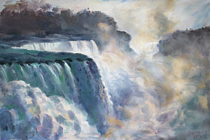 300x200 Waterfall Paintings Fine Art America - Waterfall Painting