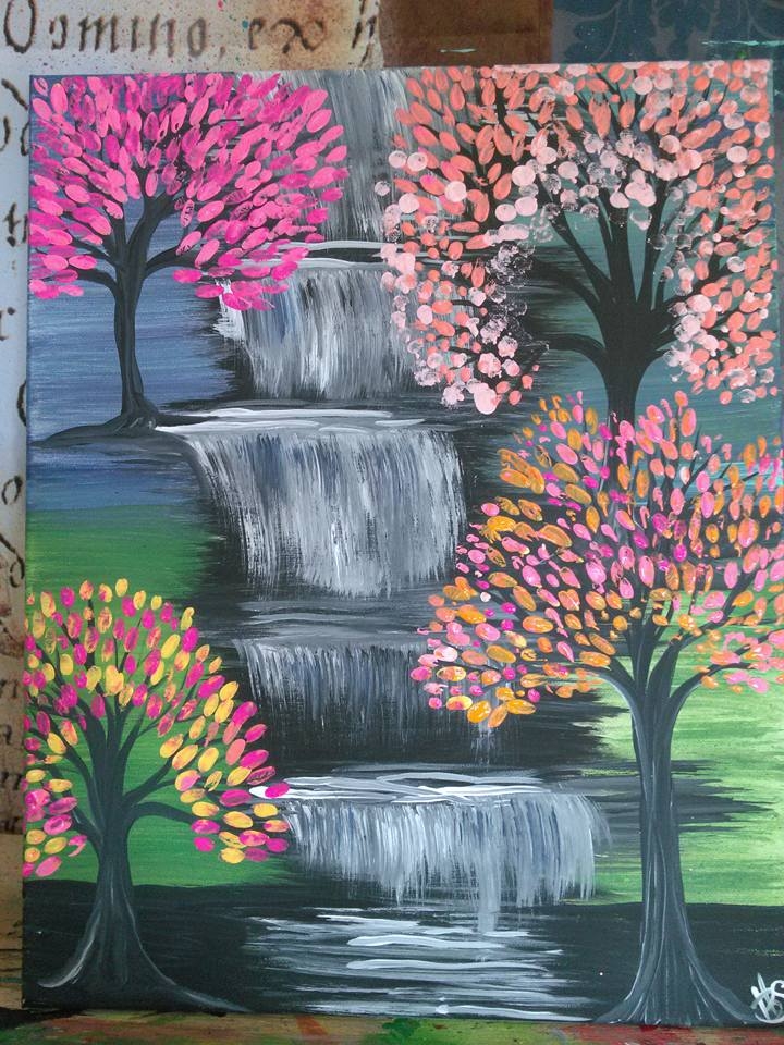 720x960 Painting With Shelby Beer Amp Canvas Event - Waterfall Painting On Canvas