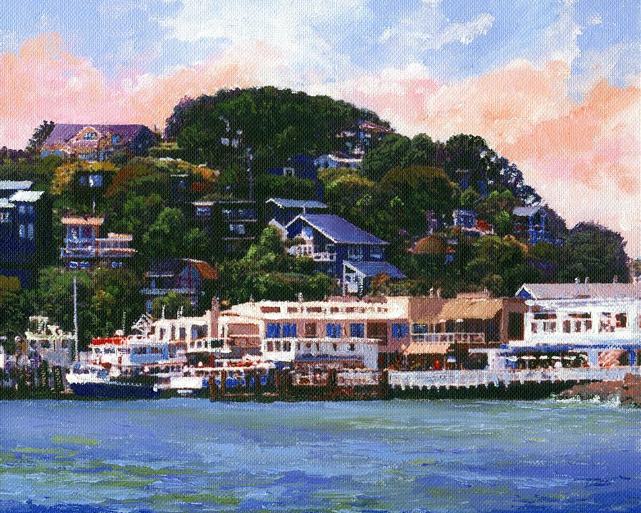 900x720 Tiburon California Waterfront Painting By Frank Wilson - Waterfront Painting