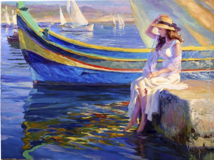720x538 Vladimir Volegov Malta Waterfront Painting Anysize 50% Off - Waterfront Painting