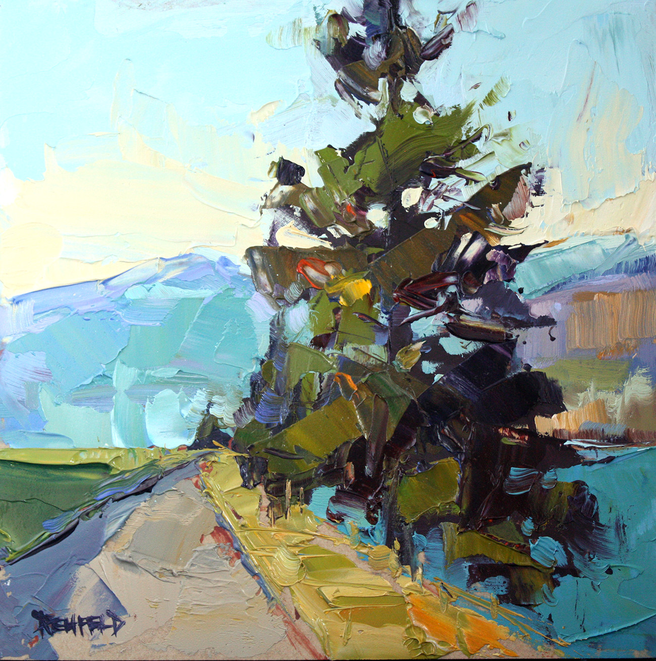 1300x1310 Cathleen Rehfeld Daily Painting Waterfront Walk - Waterfront Painting