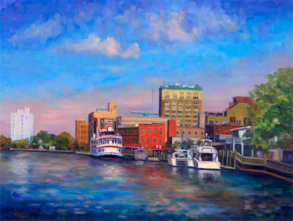 600x452 Cape Fear Afternoon - Waterfront Painting