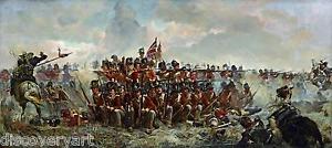 300x134 Battle Of Waterloo Quatre Bras War Canvas Wall Art Print Painting - Waterloo Painting