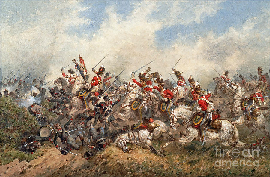 900x588 Royal Scots Greys At Waterloo Painting By Motionage Designs - Waterloo Painting