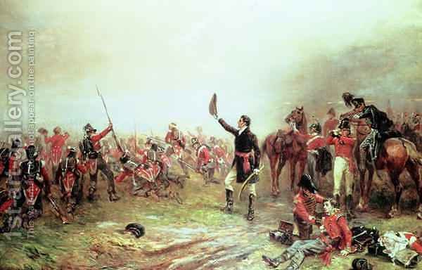 600x384 The Battle Of Waterloo Robert Alexander Hillingford Reproduction - Waterloo Painting