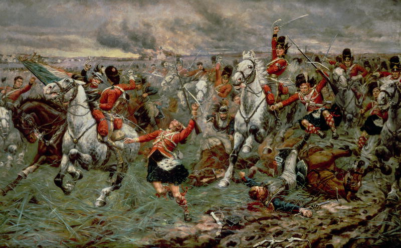 800x494 Waterloo Gordons And Greys To The Front 18th June 1815 Painting - Waterloo Painting