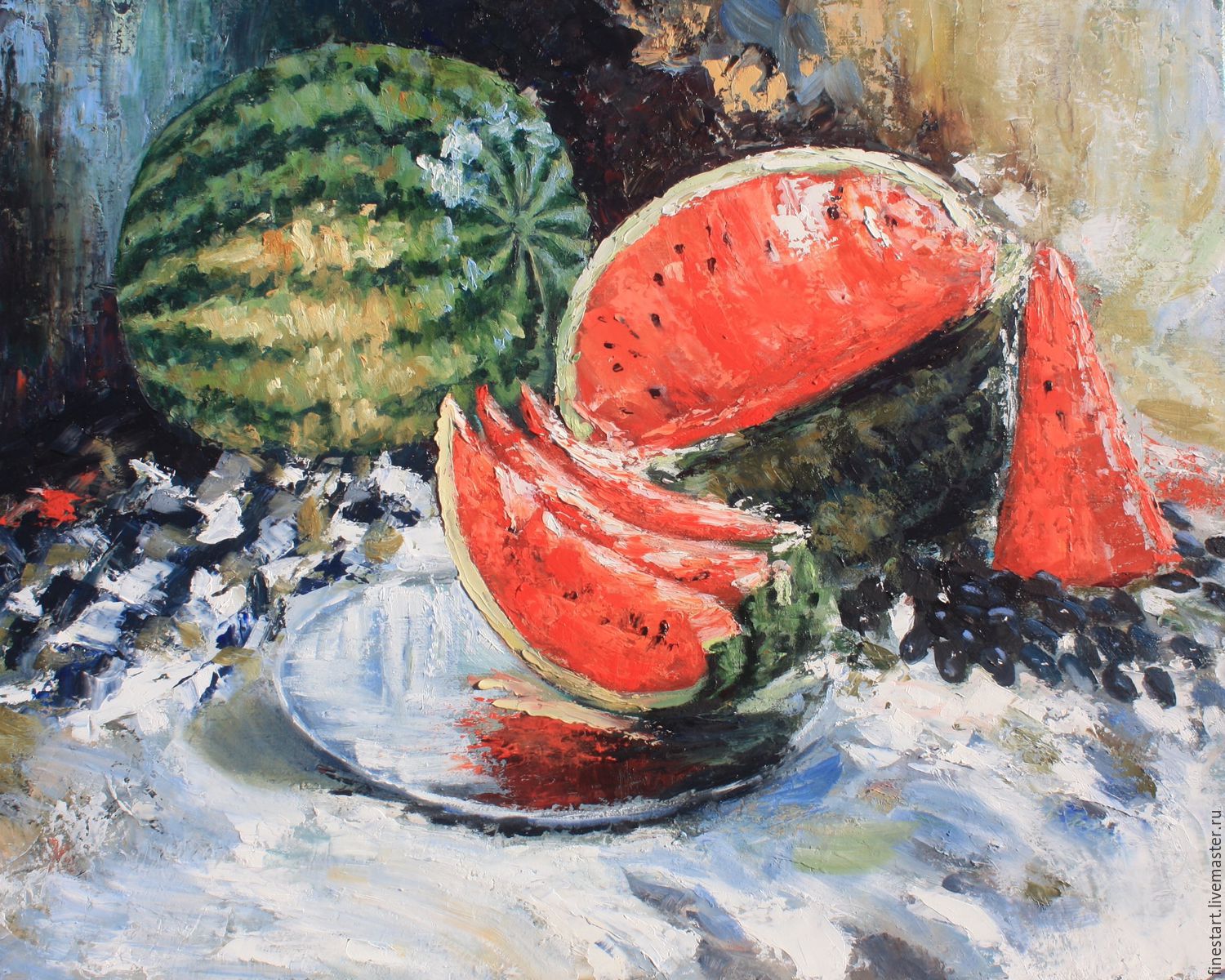 1500x1200 Oil Painting Still Life Watermelon Impressionism Buy Painting Oil - Watermelon Painting