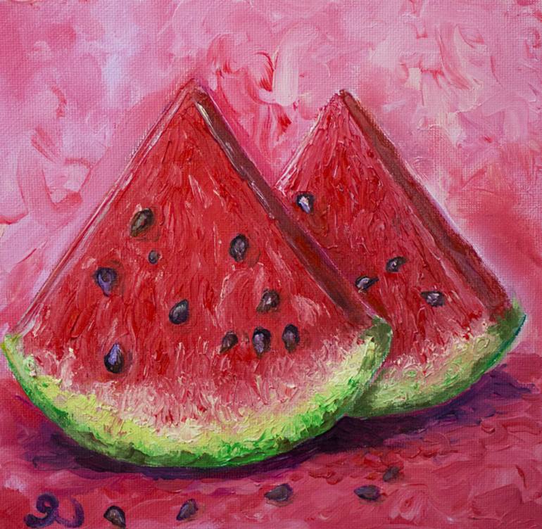770x752 Saatchi Art Watermelon Painting By Olya Dobrovolska - Watermelon Painting
