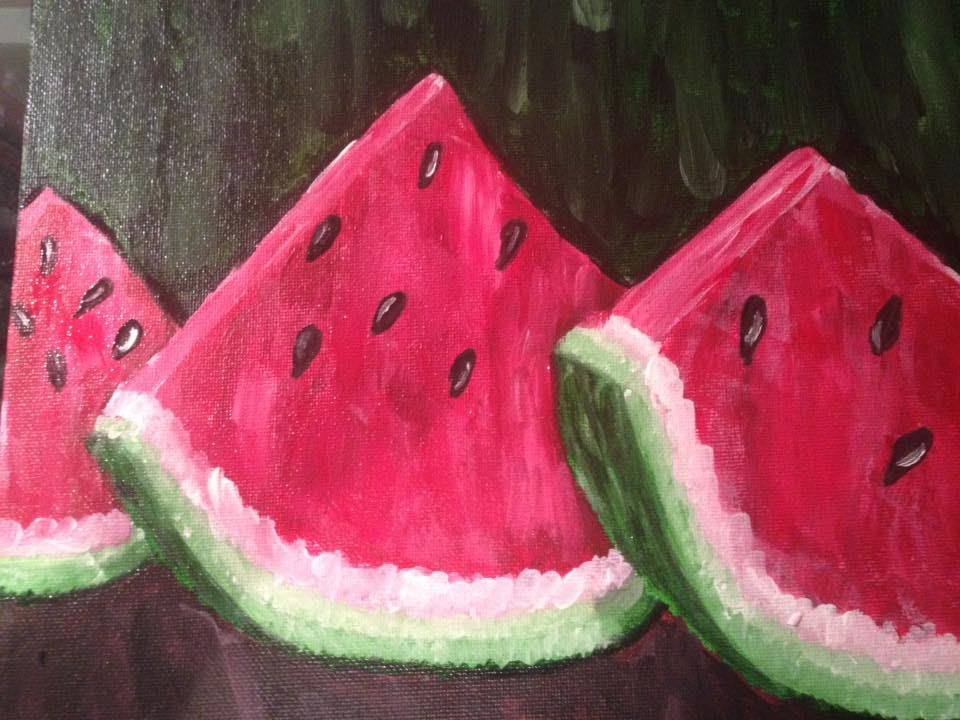 960x720 Watermelon Acrylic Painting - Watermelon Painting