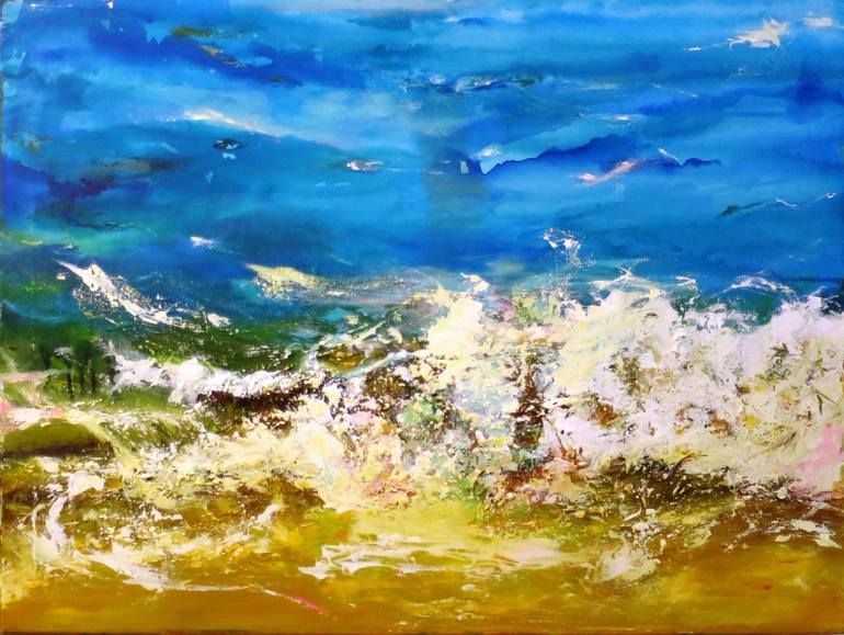 770x579 Saatchi Art Water's Edge Painting By Elaine Ford - Waters Edge Painting
