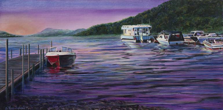 770x380 Saatchi Art Water's Edge Painting By S Van Schaick - Waters Edge Painting