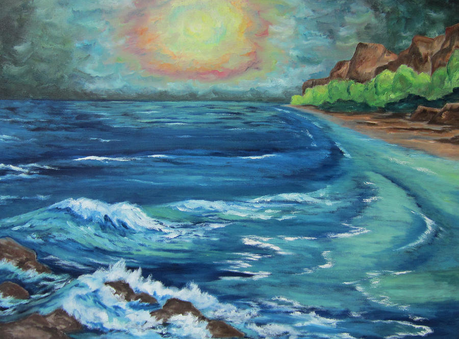 900x665 At Waters Edge Painting By Cheryl Pettigrew - Waters Edge Painting