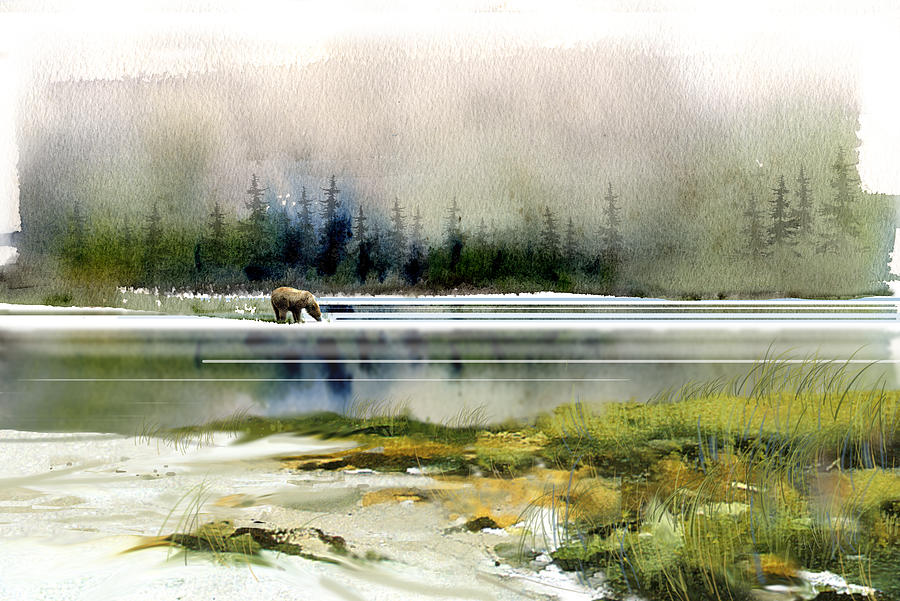 900x601 By Water's Edge Painting By Paul Sachtleben - Waters Edge Painting