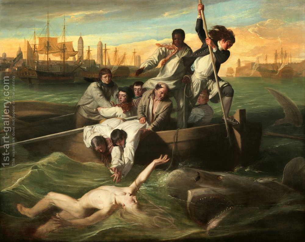 1000x794 Watson And The Shark John Singleton Copley Reproduction 1st Art - Watson And The Shark Painting