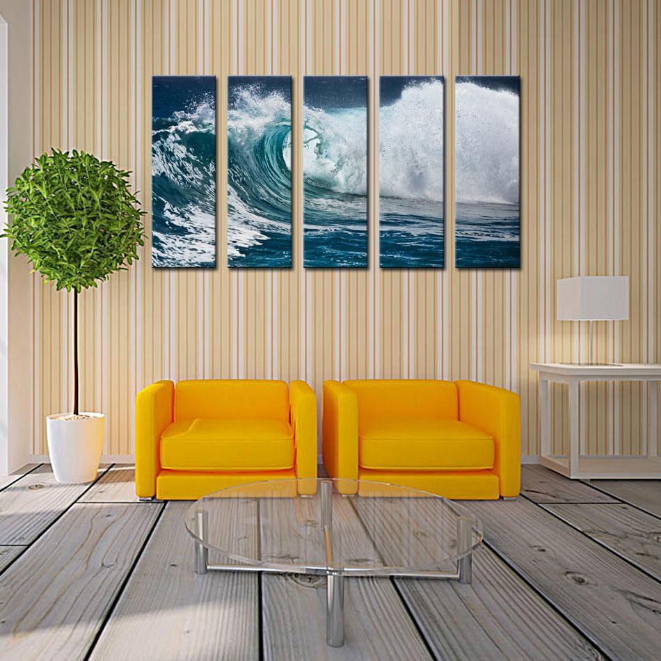 950x950 Best Quality Wave Seascape Print On Canvas Roaring Wave Painting - Wave Canvas Painting