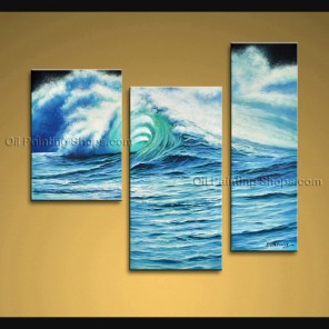 296x296 Amazing Sea Wave Canvas Art Prints Handmade Wall Art Ideas Kitchen - Wave Canvas Painting