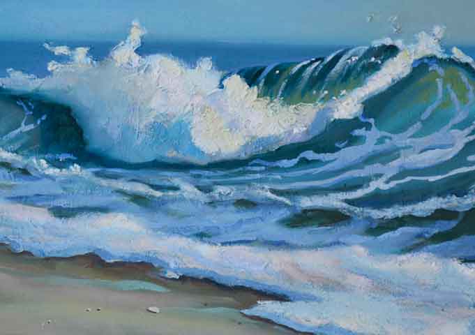 681x480 New Wave Painting Emerald Wave - Wave Painting