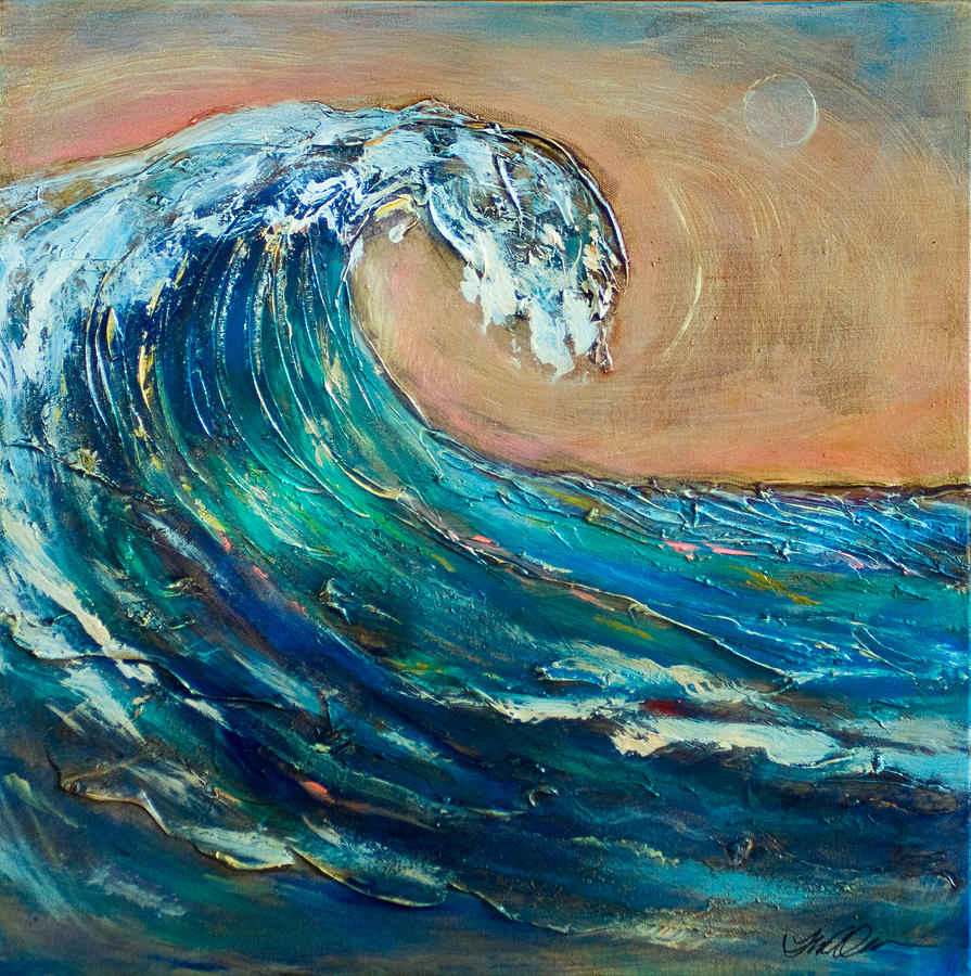 895x900 Wave To The South Painting By Linda Olsen - Wave Painting