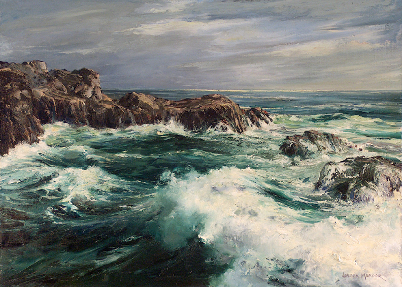 792x565 Joshua Meador Coastal Rocks - Waves Crashing On Rocks Painting