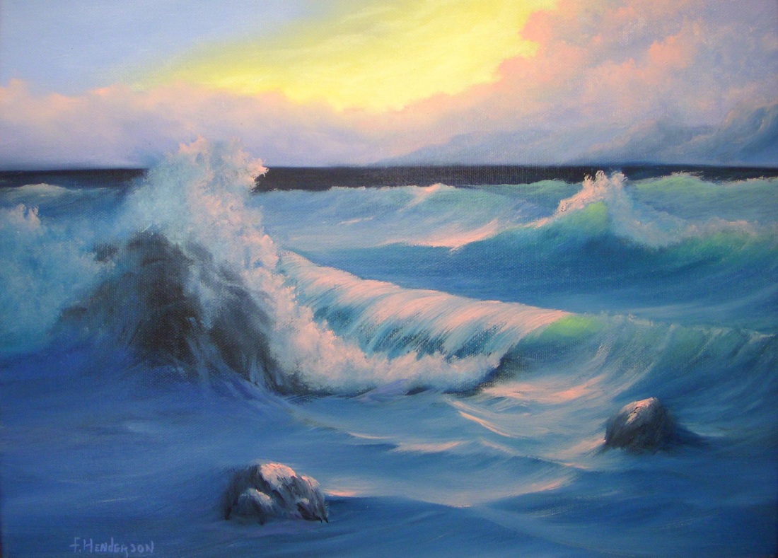 Waves Crashing On Rocks Painting At Paintingvalley Com Explore