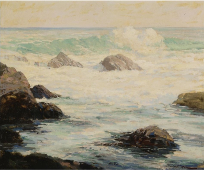 800x668 Waves Crashing Against Rocks Painting Konstantin Westchilov Oil - Waves Crashing On Rocks Painting