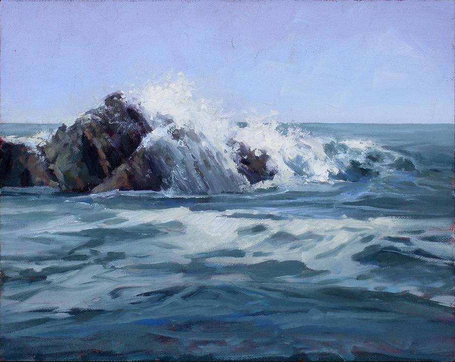 900x718 Crashing Waves Painting By Jean Crow - Waves Crashing Painting
