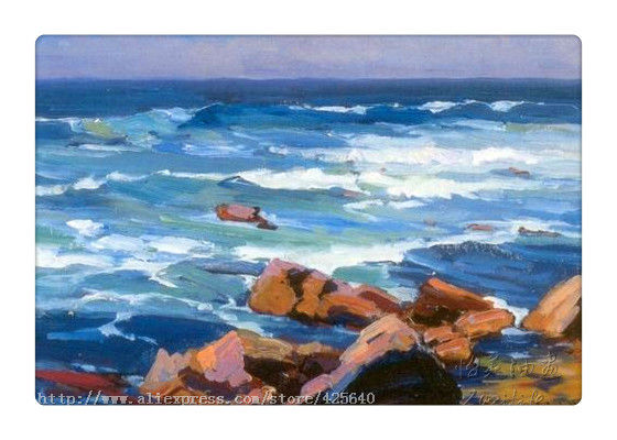 560x400 Ocean Waves Crashing Oil Painting Impression Seascape Oil Painting - Waves Crashing Painting