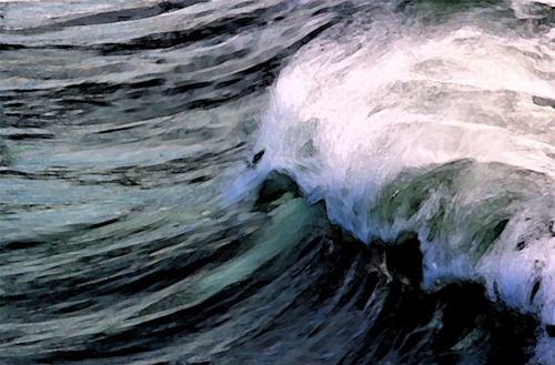 500x329 Crashing Wave Painted - Waves Crashing Painting