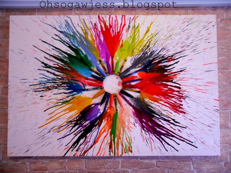800x600 How To Make Melted Crayon Canvas Art Crayons - Wax Crayon Painting