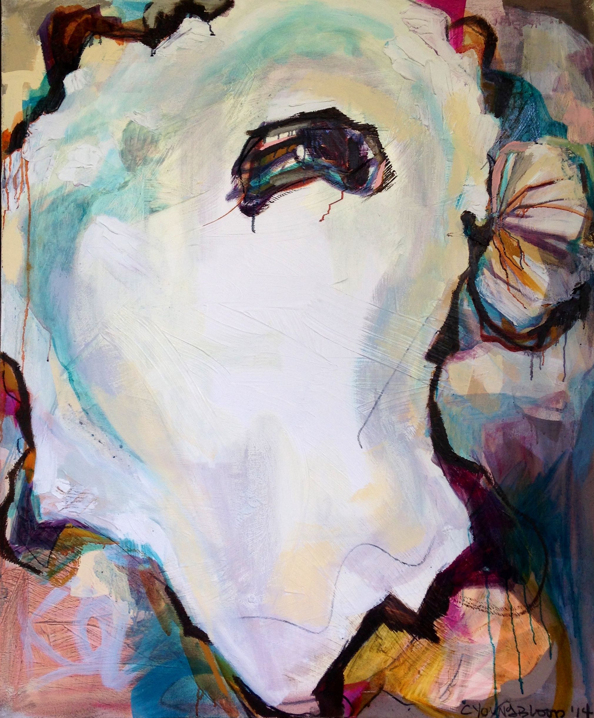 2020x2442 Louisiana Oyster Shell Rainbow Series (40 X 48) Charcoal, Cold - Wax Painting On Canvas