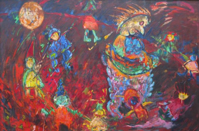 770x506 Saatchi Art Dance, Acrylic In Encaustic Wax On Linen Canvas - Wax Painting On Canvas