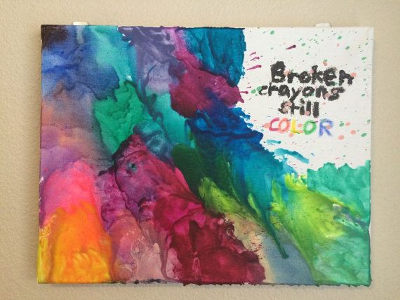 570x428 This Piece Was Made By Melting Crayon Wax Onto Canvas. Unlike Some - Wax Painting On Canvas