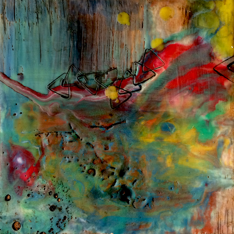 800x800 Encaustic Wax Painting Saatchi Art Backyard Ii Acrylic Encaustic - Wax Painting On Canvas