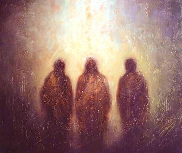 588x496 Jesus At Emmaus - Way To Emmaus Painting