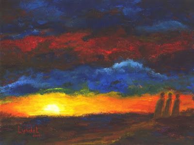 400x299 Lyndel's Art The Road To Emmaus Water Color Painting - Way To Emmaus Painting