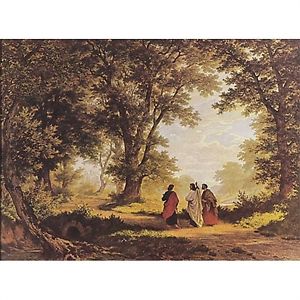 300x300 Robert Zund Way To Emmaus 12x16 Art Print Jesus Walking On Road - Way To Emmaus Painting