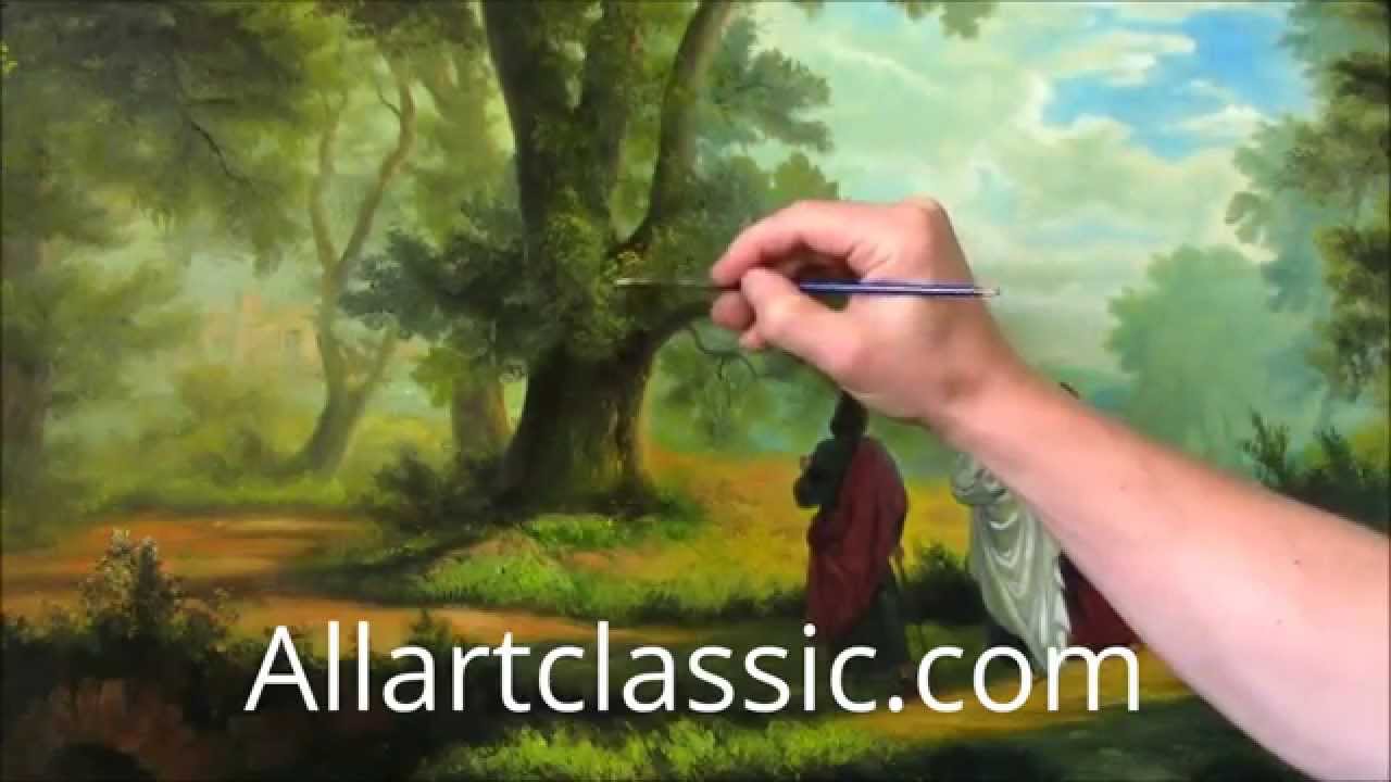 1280x720 Art Reproduction Robert Zund Road To Emmaus - Way To Emmaus Painting