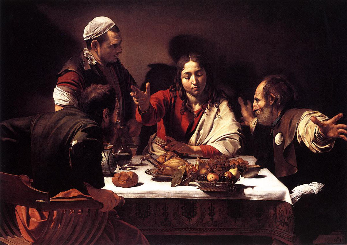 1132x800 Caravaggio Emmaus - Way To Emmaus Painting