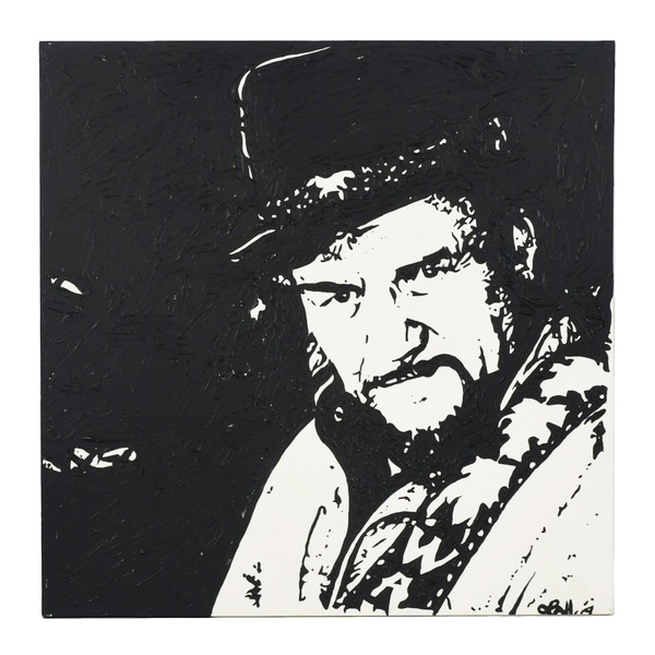 600x600 Original Pop Art Painting On Canvas Of Waylon Jennings Ebth - Waylon Jennings Painting