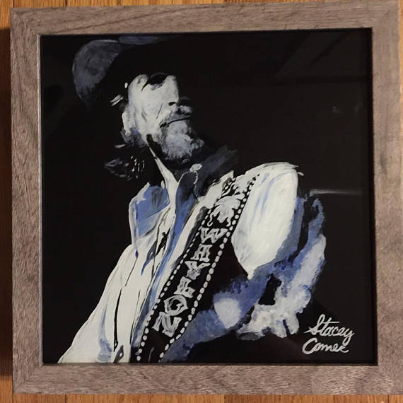 570x570 Painted Shadow Box Waylon Jennings - Waylon Jennings Painting