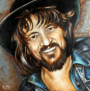 298x300 Waylon Jennings Art Fine Art America - Waylon Jennings Painting